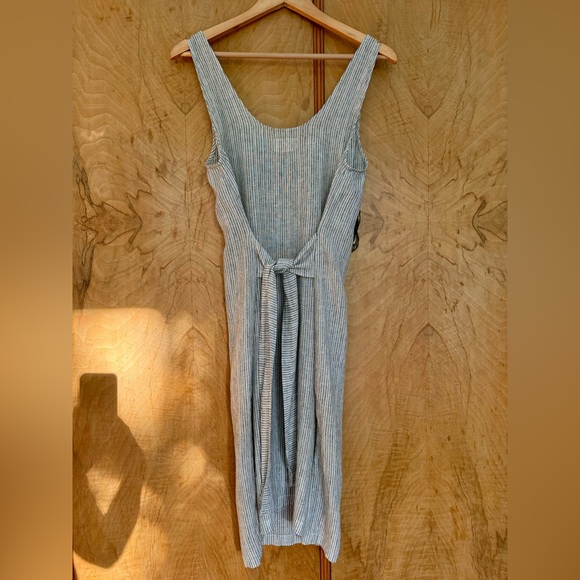 Marine Layer Brea Tie Front Linen Stripe Dress - Picture 7 of 9
